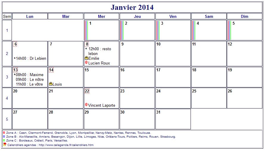 modele planning mensuel 2014