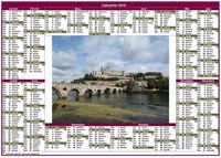 Calendrier 2019 annuel paysage style postes