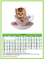 Calendrier d'avril 2020 chats