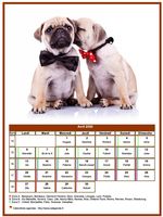 Calendrier d'avril 2020 chiens