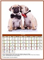 Calendrier d'avril 2024 chiens