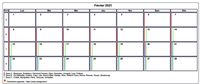 Choisissez les zones des vacances scolaires à afficher dans ce calendrier de février 1997
