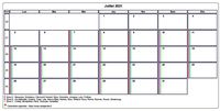 Choisissez les zones des vacances scolaires à afficher dans ce calendrier de juillet 1997