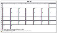 Choisissez les zones des vacances scolaires à afficher dans ce calendrier d'août 2008