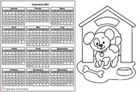 Calendrier 2006 à colorier annuel, format paysage, pour enfants