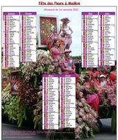 Calendrier 2027 semestriel fête des fleurs à Madère
