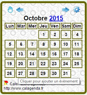 Affichage minimaliste du calendrier
