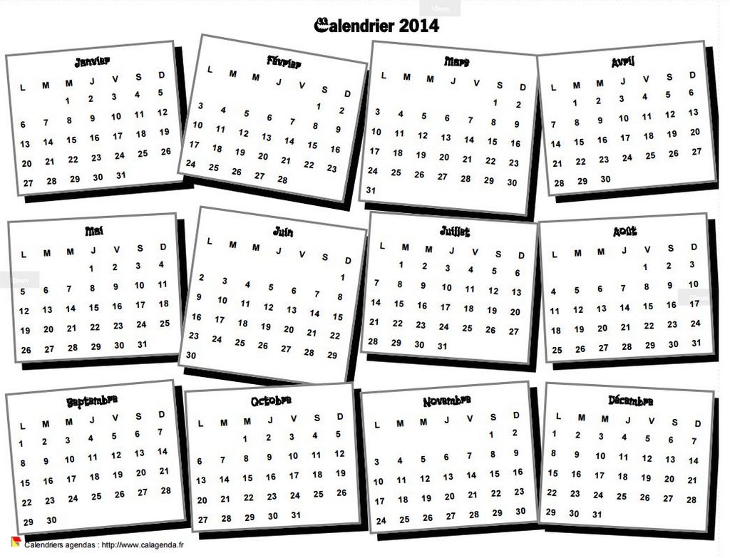 Calendrier 2014 annuel 3D pêle mêle