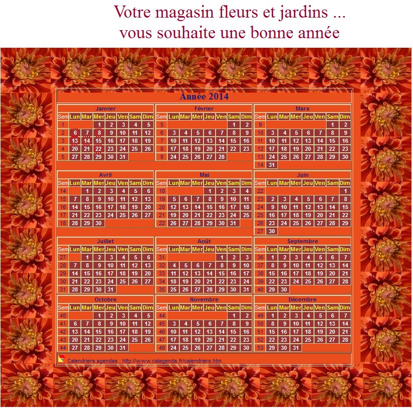 Calendrier 2014 annuel à imprimer, 3 colonnes, 4 lignes Calendrier 2014 annuel à imprimer, 3 colonnes, 4 lignes