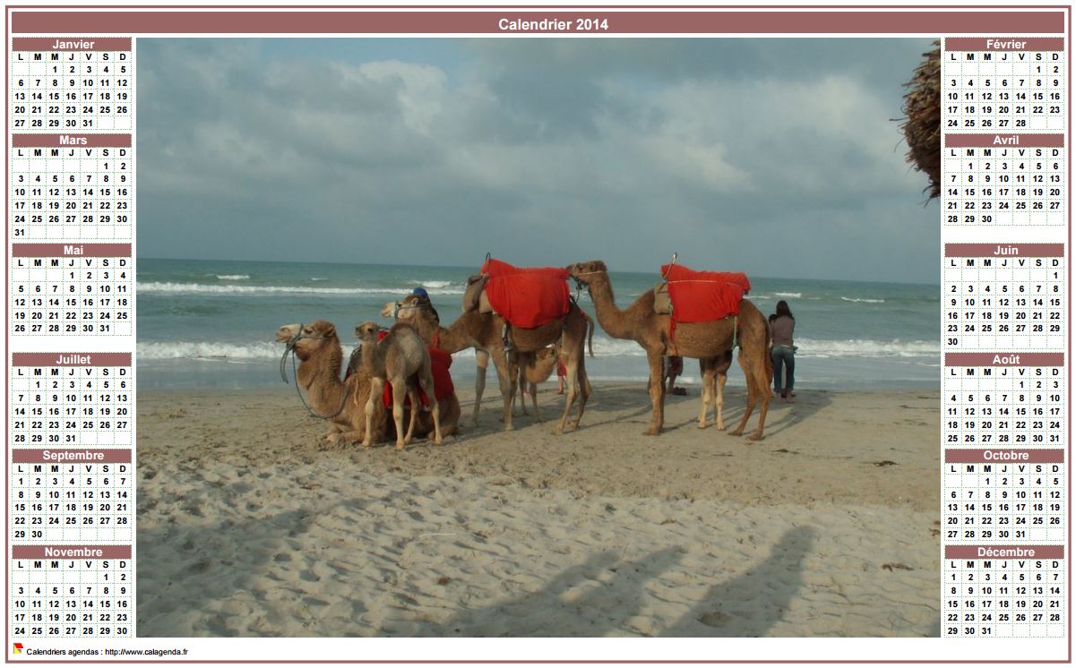 Calendrier 2014 photo gratuit