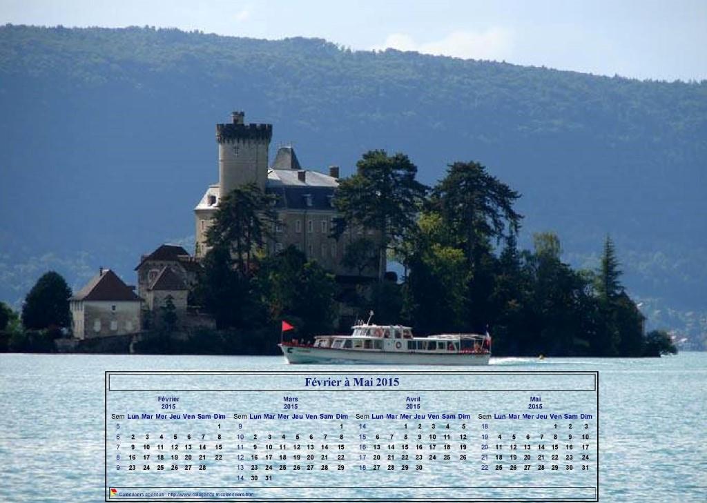 Calendrier à imprimer de quatre mois, format paysage, incrusté sur la partie inférieure d'une photo