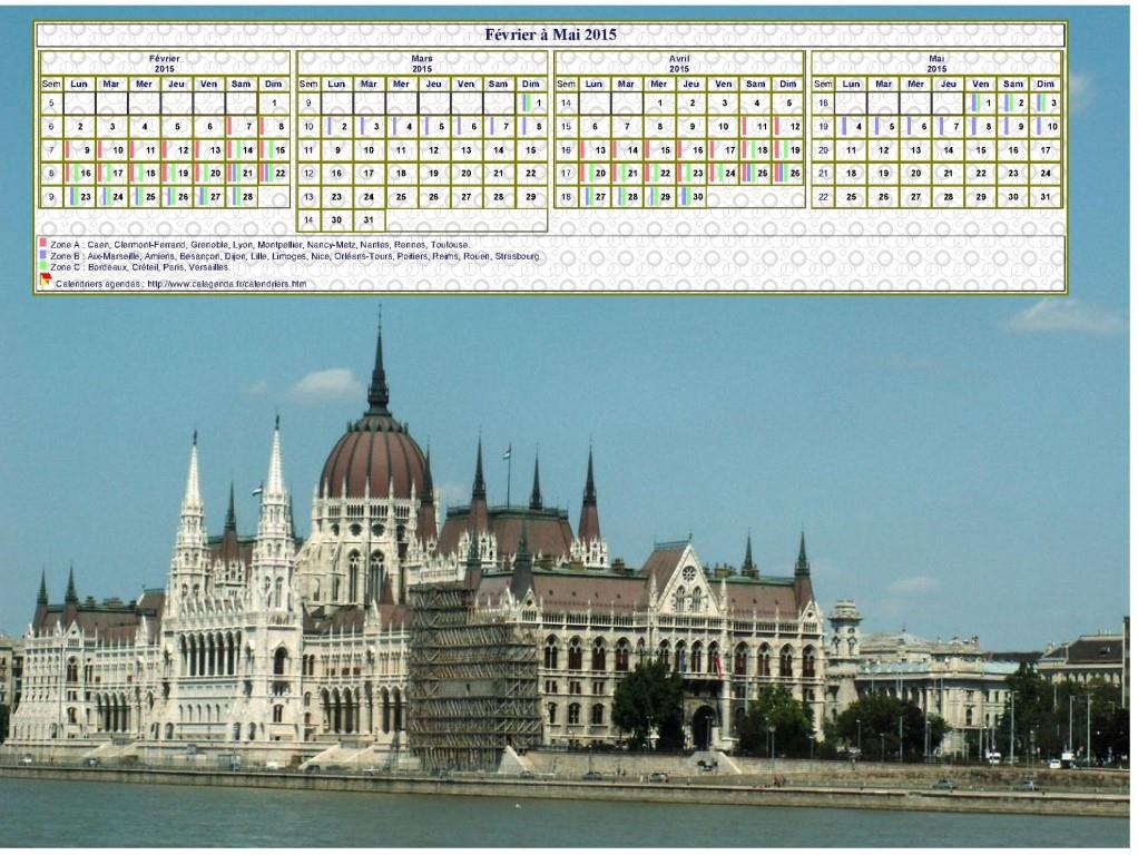 Calendrier à imprimer de quatre mois, format paysage, au dessus de la partie supérieure d'une photo