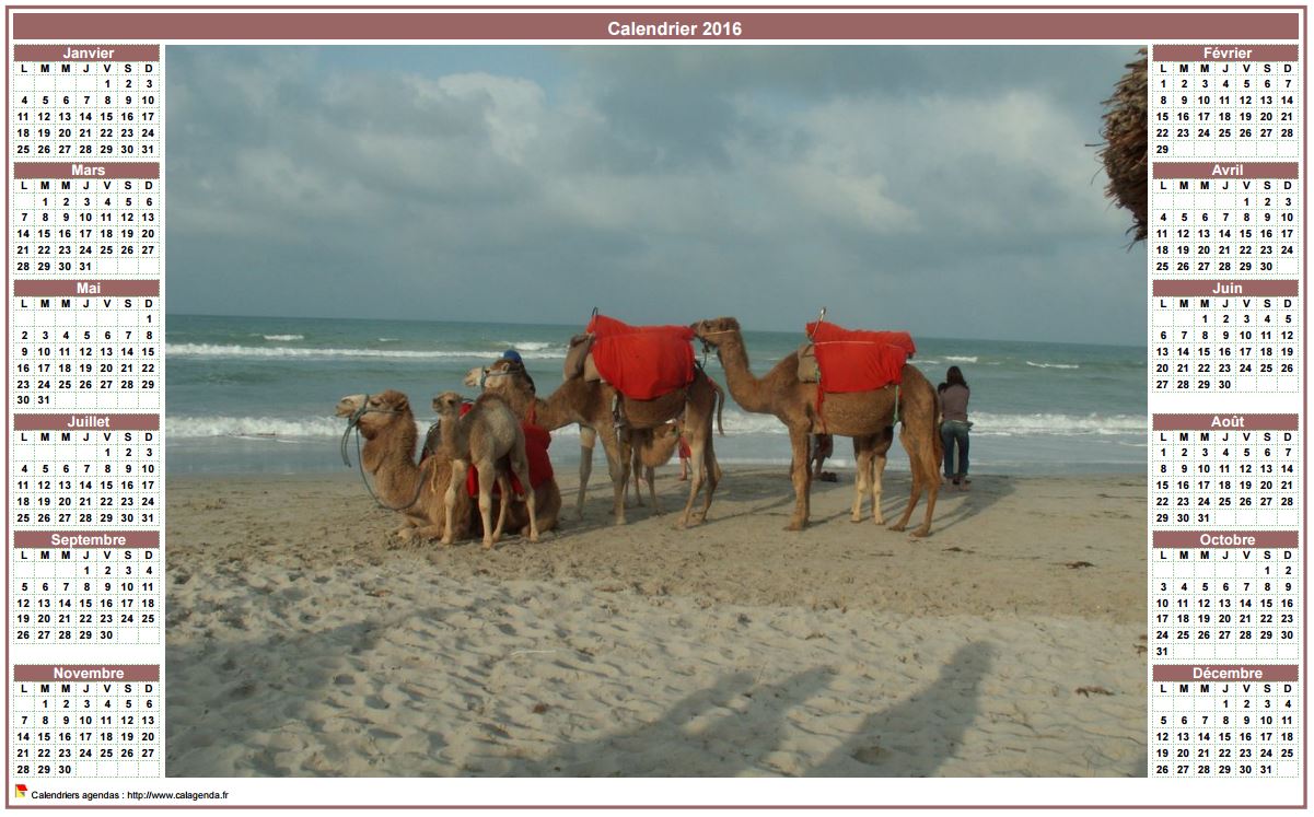 Calendrier 2016 photo gratuit