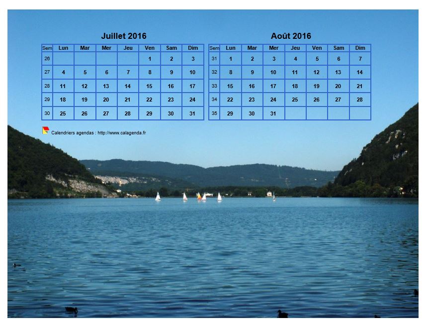 Calendrier 2016 décoratif à imprimer, bimestriel, format paysage, incrusté sur la partie haute d'une photo Calendrier 2016 décoratif à imprimer, bimestriel, format paysage, incrusté sur la partie haute d'une photo