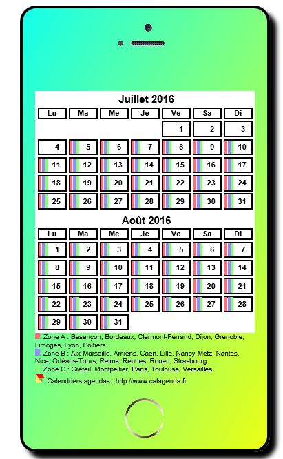 Calendrier 2016 bimestriel style iPhone