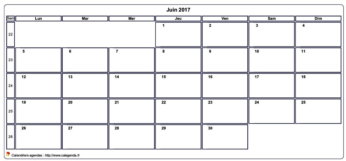 Calendrier juin 2017 personnalisable avec les vacances scolaires Calendrier juin 2017 personnalisable avec les vacances scolaires