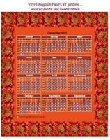 Calendrier 2017 annuel à imprimer, 3 colonnes, 4 lignes