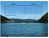 Calendrier 2017 décoratif à imprimer, bimestriel, format paysage, incrusté sur la partie haute d'une photo