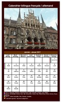 Calendrier mensuel 2017 allemand