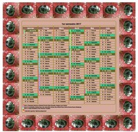 Calendrier 2017 semestriel décoratif à imprimer, avec cadre photo, format portrait, une colonne par mois