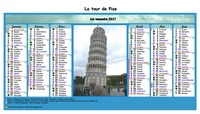 Calendrier 2017 semestriel en colonnes avec photo au centre