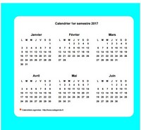 Calendrier 2017 semestriel avec bordure