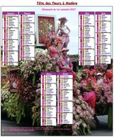 Calendrier 2017 semestriel fête des fleurs à Madère