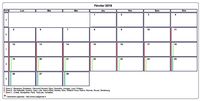 Choisissez les zones des vacances scolaires à afficher dans ce calendrier de février 2018