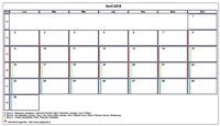 Choisissez les zones des vacances scolaires à afficher dans ce calendrier d'avril 2018