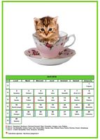 Calendrier d'avril 2018 chats