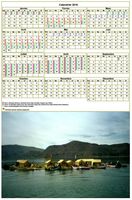 Calendrier 2018 annuel, 3 colonnes, une ligne par trimestre (format portrait avec photo)