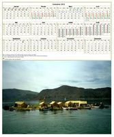 Calendrier 2018 annuel, 4 colonnes, 3 lignes, format portrait avec photo