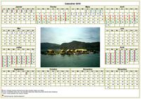 Calendrier 2018annuel avec photo, agenda synthétique, format paysage, sous-main ou mural