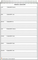 Calendrier hebdomadaire à imprimer de format portrait