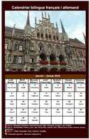 Calendrier mensuel 2018 allemand