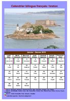 Calendrier mensuel 2018 breton