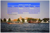 Calendrier 2018 à imprimer trimestriel, format paysage, incrusté sur la partie supérieure d'une photo