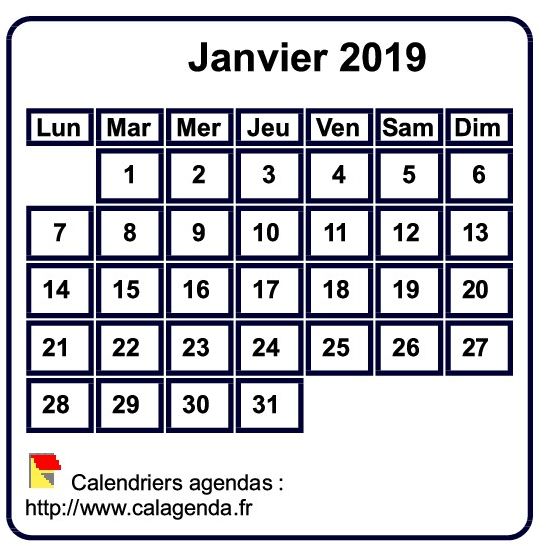 Calendrier mensuel 2019 à imprimer, fond blanc, taille mini, format poche, spécial portefeuille Calendrier mensuel 2019 à imprimer, fond blanc, taille mini, format poche, spécial portefeuille