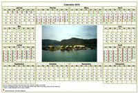 Calendrier 2019annuel avec photo, agenda synthétique, format paysage, sous-main ou mural