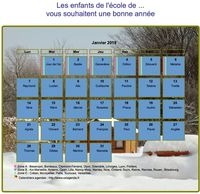 Calendrier 2019 agenda mensuel artistique avec photo et légende, paysage hivernal