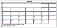 Choisissez les zones des vacances scolaires à afficher dans ce calendrier de février 2020