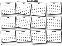 Calendrier 2020 annuel 3D pêle mêle Calendrier 2020 annuel 3D pêle mêle