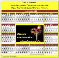 Calendrier 2020 anniversaire Calendrier 2020 anniversaire