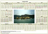 Calendrier 2020annuel avec photo, agenda synthétique, format paysage, sous-main ou mural