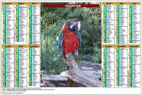 Calendrier 2020 annuel de six colonnes en format paysage Calendrier 2020 annuel de six colonnes en format paysage