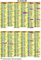 Calendrier de poche annuel de format 10X15 Calendrier de poche annuel de format 10X15