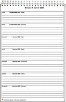 Calendrier hebdomadaire à imprimer de format portrait