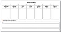 Calendrier hebdomadaire à imprimer de format paysage avec notes en bas de page