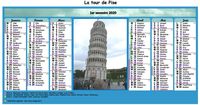 Calendrier 2020 semestriel en colonnes avec photo au centre