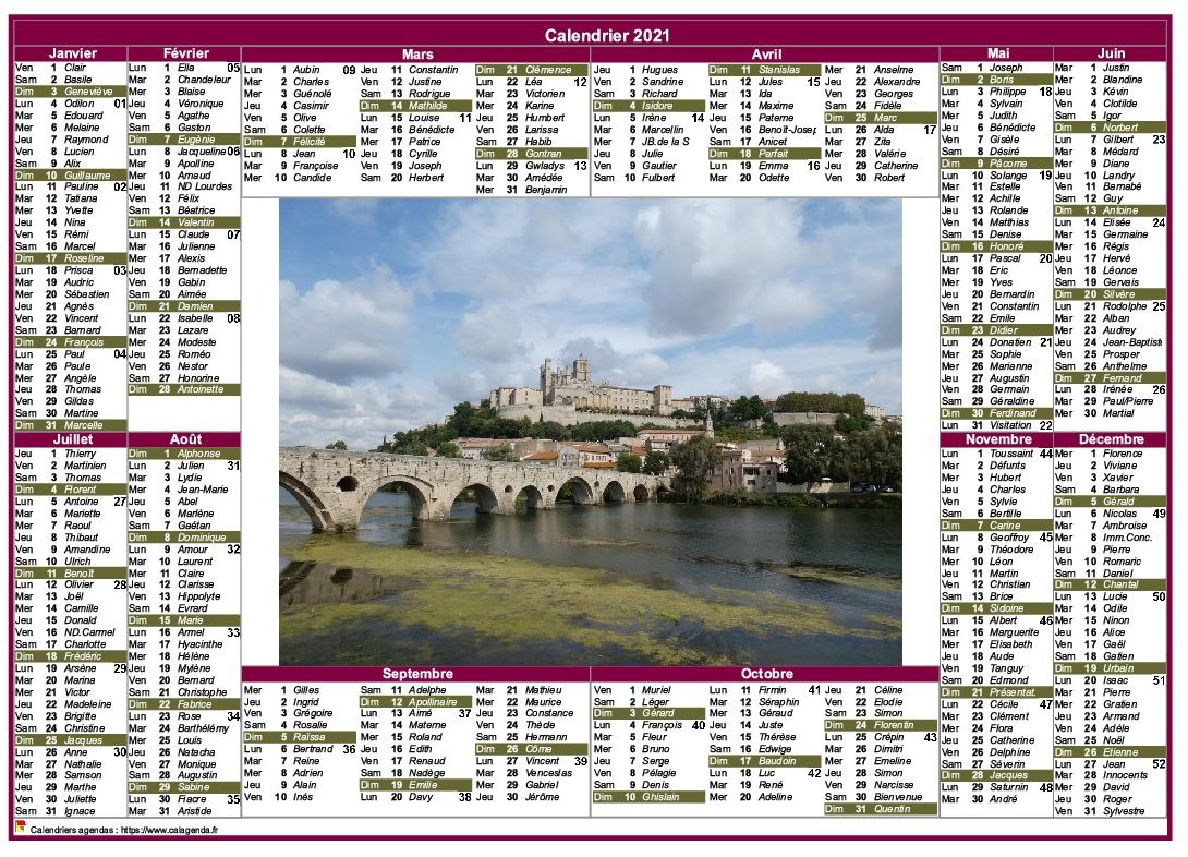 Calendrier Poste 2022 Calendrier 2021 annuel paysage style postes